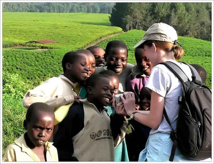 Photo: Children enjoying seeing themselves in photos